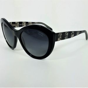 SOLD DIFF SITE CHANEL5294 Black Lace CC Sunglasses